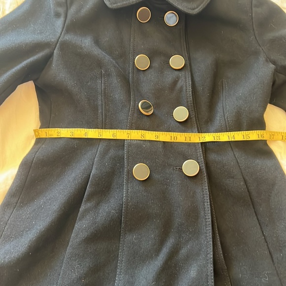 Waisted pea coat with pleated skirt - Picture 13 of 16